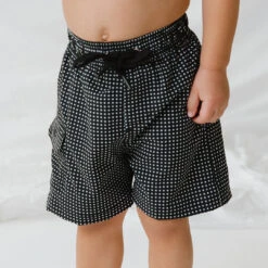 Black Checkers Jr. Swim Trunks -Clothing Promotional Store 369A4757final 1