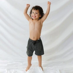 Black Checkers Jr. Swim Trunks -Clothing Promotional Store 369A4874final 1