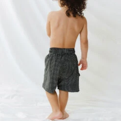 Black Checkers Jr. Swim Trunks -Clothing Promotional Store 369A4899final 1