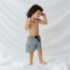 Houndstooth Jr. Swim Trunks -Clothing Promotional Store 369A4974final 1