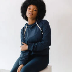 Intention Hoodie, Navy -Clothing Promotional Store 369A5166final 1