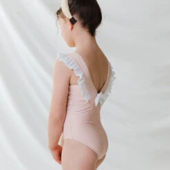 Mini Ruffle One-Piece, Pink Checkers -Clothing Promotional Store 369A5203final