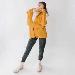 Vermont Cardigan, Yellow -Clothing Promotional Store 369A5398final