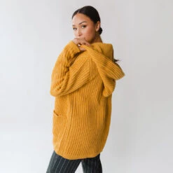 Vermont Cardigan, Yellow -Clothing Promotional Store 369A5435final