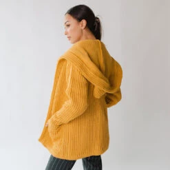 Vermont Cardigan, Yellow -Clothing Promotional Store 369A5450final