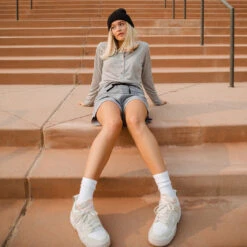 Grey Micro Stripe Henley -Clothing Promotional Store 369A5819final