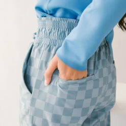 Audrey Wide Leg Pants, Blue Checkers -Clothing Promotional Store 369A5863 943d8c23 2a06 485b 9820 4f23053dac27