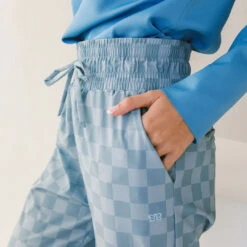 Audrey Wide Leg Pants, Blue Checkers -Clothing Promotional Store 369A5864