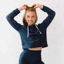 Intention Hoodie, Navy -Clothing Promotional Store 369A5866final