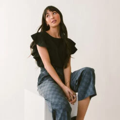 9 To 9 Boss Crop Tee, Black