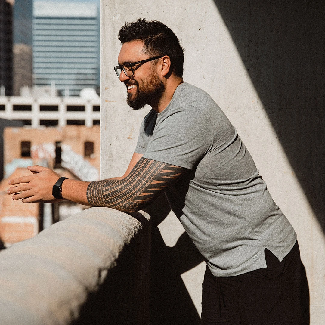 Men's Classic Tee, Heather Grey 8 Men's Classic Tee, Heather Grey - Image 6