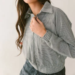 Dagny Houndstooth Bomber 19 Dagny Houndstooth Bomber -Clothing Promotional Store 369A5975