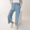 Audrey Wide Leg Pants, Blue Checkers -Clothing Promotional Store 369A6120