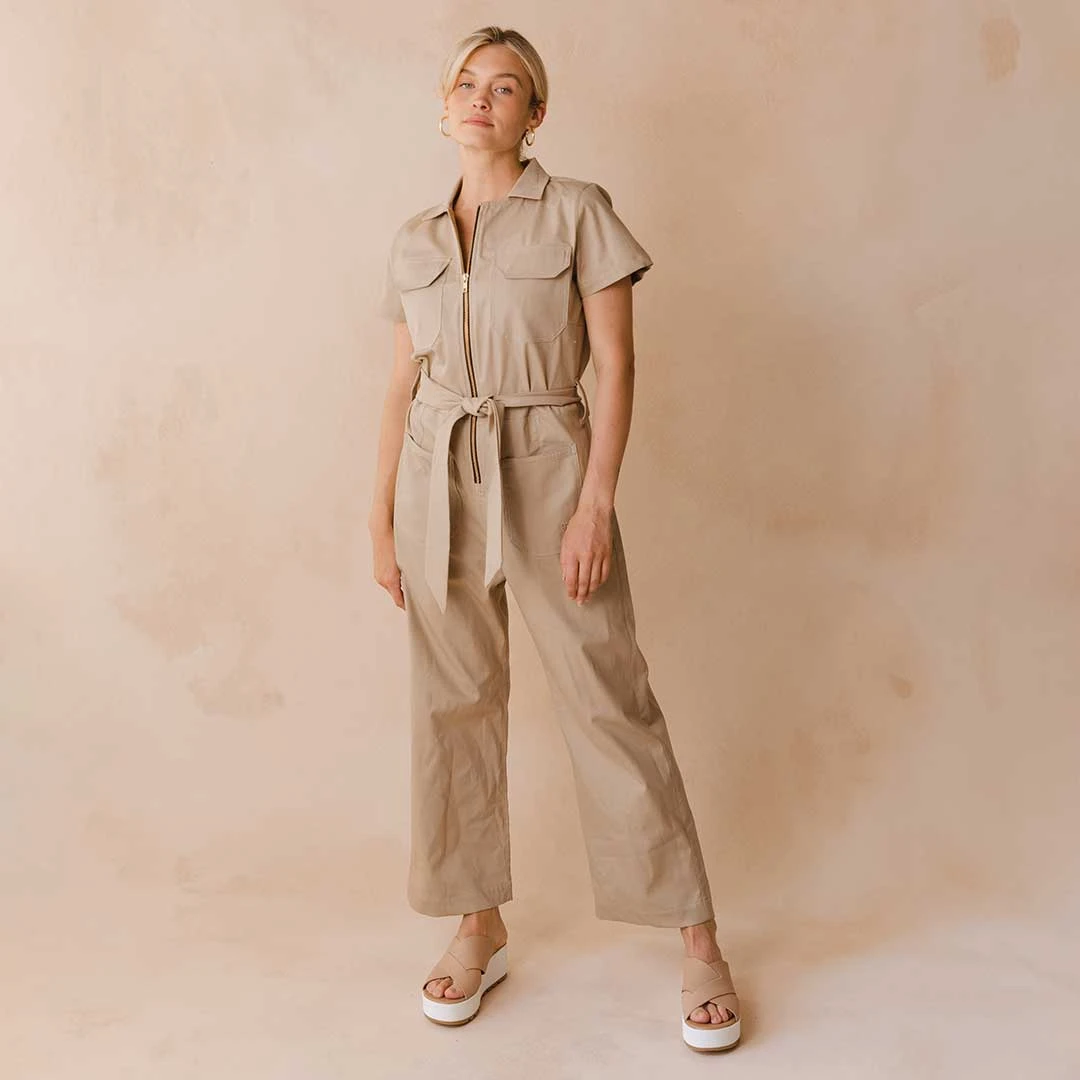 City Jumpsuit, Brown Canvas 5 City Jumpsuit, Brown Canvas - Image 3