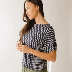 Boxy Tee, Navy And White Stripe -Clothing Promotional Store 369A6299final 1