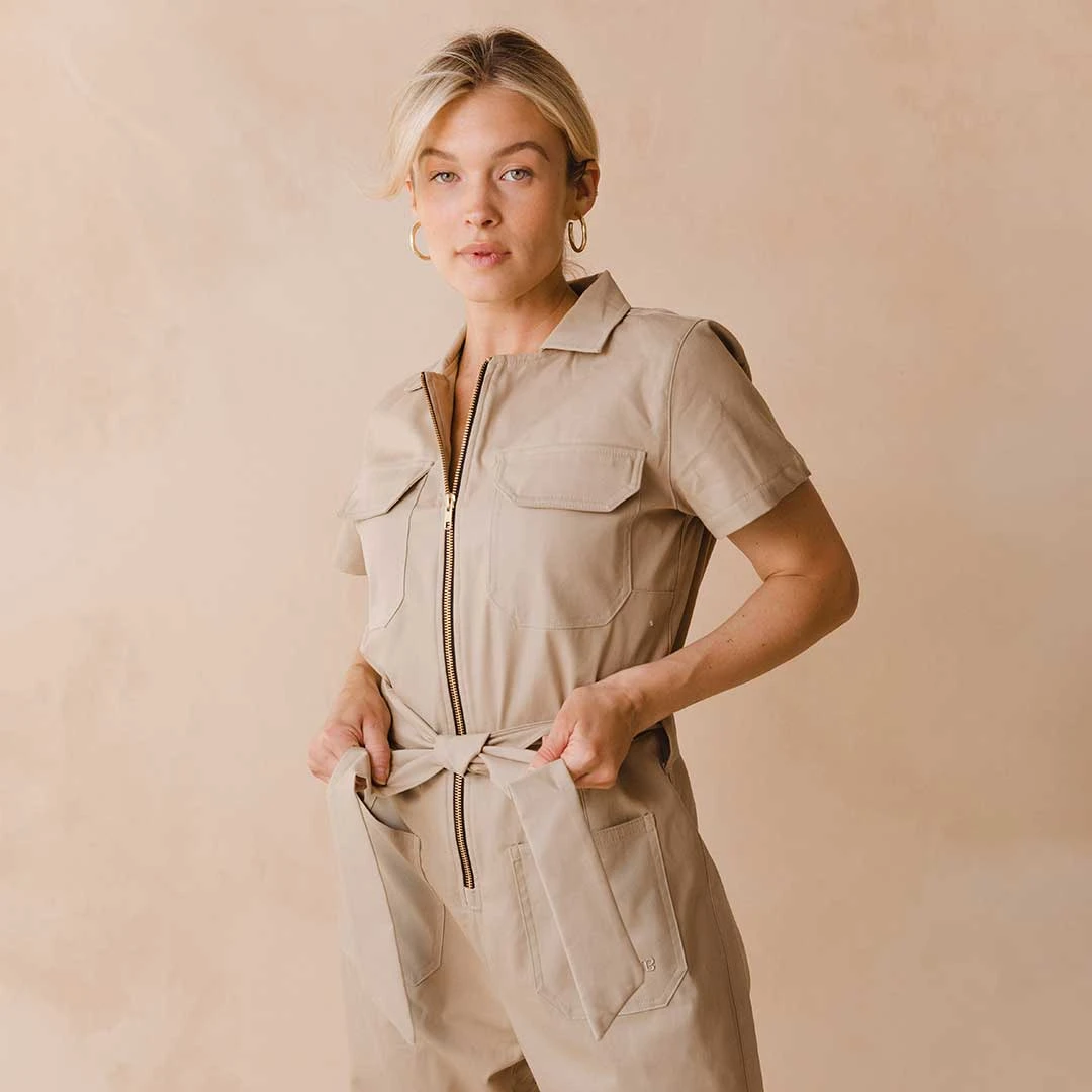 City Jumpsuit, Brown Canvas 8 City Jumpsuit, Brown Canvas - Image 6