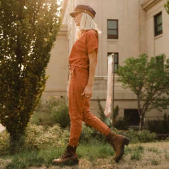 Boss Crop Tee, Rust Windowpane -Clothing Promotional Store 369A6342final