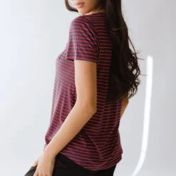 Basic Tee, Navy And Red Stripe -Clothing Promotional Store 369A6464final