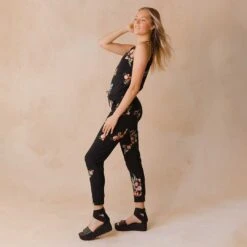Rose Black Tank Jumpsuit -Clothing Promotional Store 369A6723