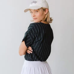 Boss Crop Tee, Navy Pinstripe 15 Boss Crop Tee, Navy Pinstripe -Clothing Promotional Store 369A6739final