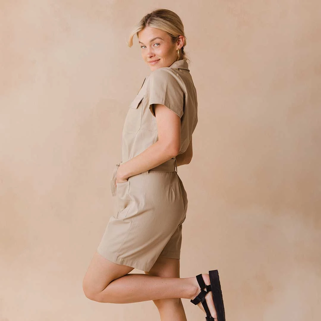 City Romper, Brown Canvas 5 City Romper, Brown Canvas - Image 3