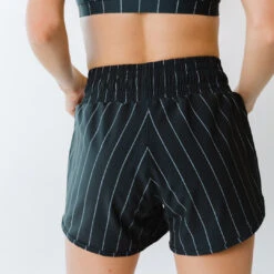 Navy Pinstripe Lunge Shorts -Clothing Promotional Store 369A6939final