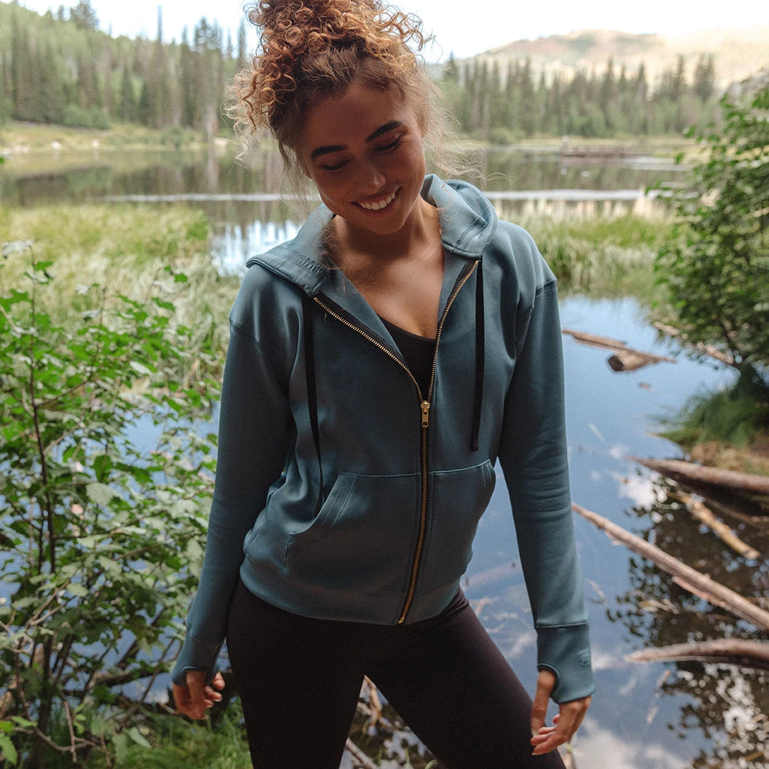 Hideaway Zip-Up, Ocean Blue 8 Hideaway Zip-Up, Ocean Blue - Image 6