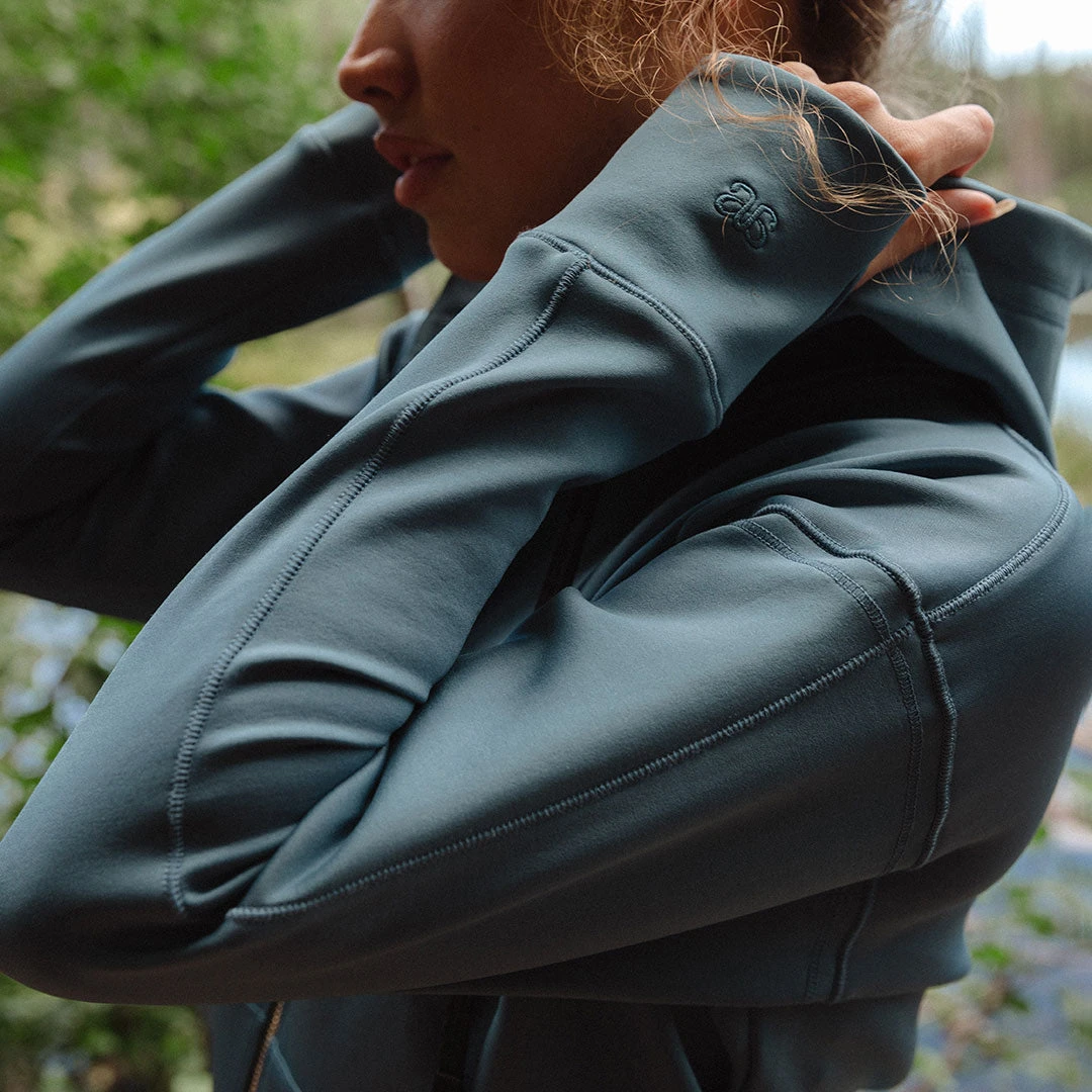 Hideaway Zip-Up, Ocean Blue 4 Hideaway Zip-Up, Ocean Blue - Image 2