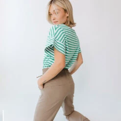 Boxy Tee, Green Stripe 13 Boxy Tee, Green Stripe -Clothing Promotional Store 369A7226final 1