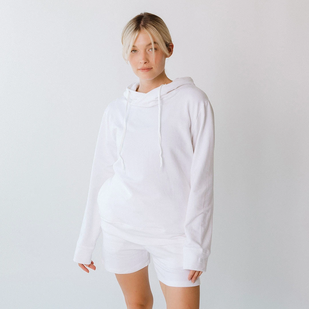 Boyfriend Hoodie, White 5 Boyfriend Hoodie, White - Image 3