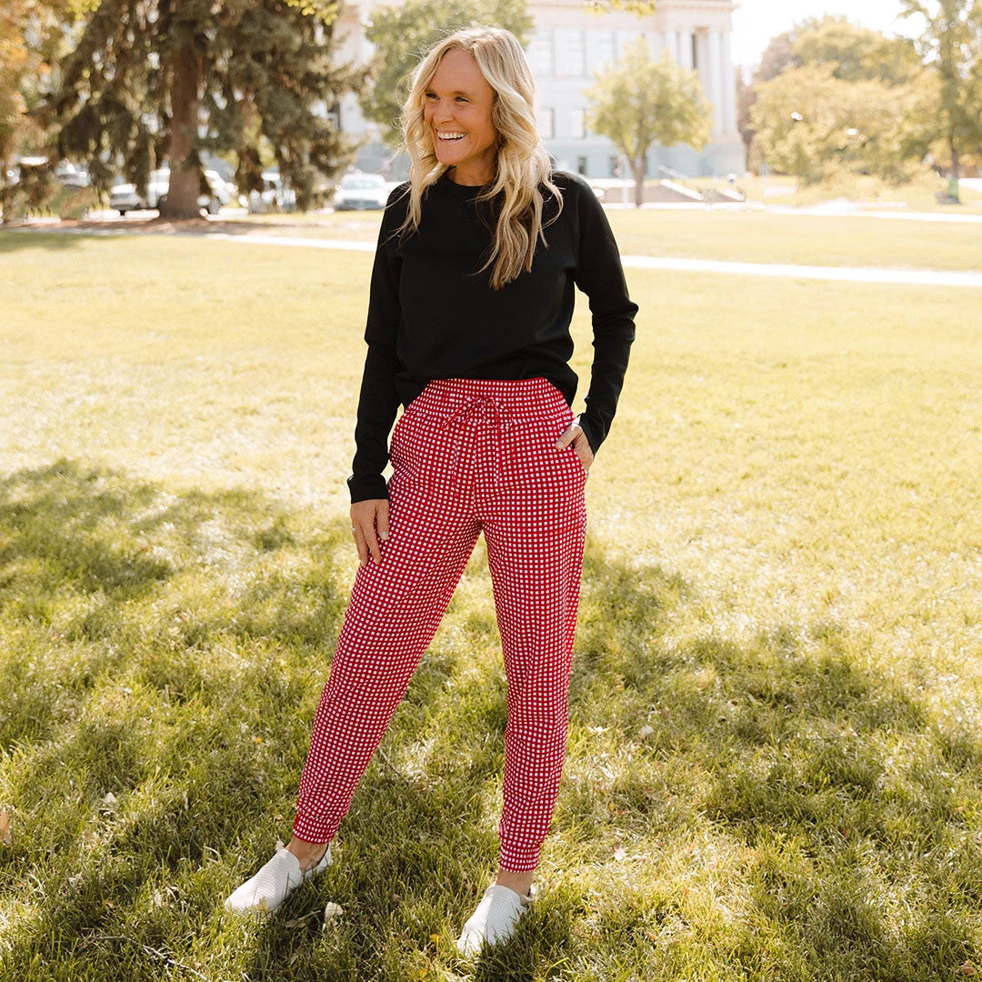 Destination Joggers, Red Gingham 4 Destination Joggers, Red Gingham - Image 2