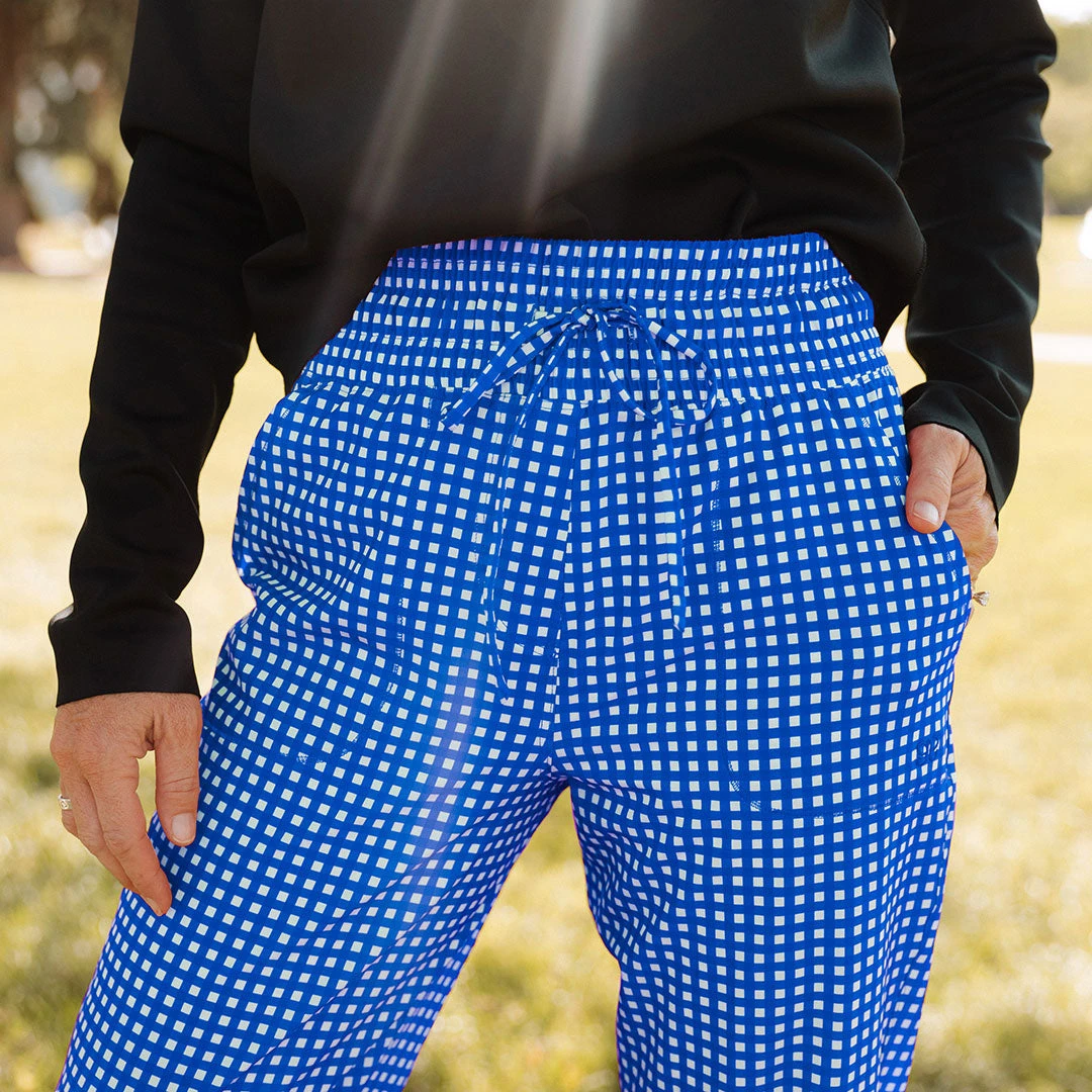 Destination Joggers, Blue Gingham 5 Destination Joggers, Blue Gingham - Image 3