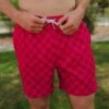 Wind And Sea Shorts 5" Inseam, Magenta Check -Clothing Promotional Store 369A7646final