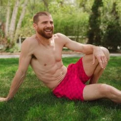 Wind And Sea Shorts 5" Inseam, Magenta Check -Clothing Promotional Store 369A7676final