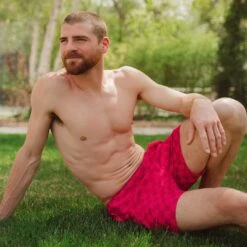 Wind And Sea Shorts 5" Inseam, Magenta Check -Clothing Promotional Store 369A7686final