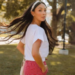 Boss Crop Tee, White -Clothing Promotional Store 369A7692final