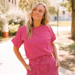 Boss Crop Tee, Red Gingham 8 Boss Crop Tee, Red Gingham -Clothing Promotional Store 369A7829final bbdc16cb 53db 456d b375 e8107d2af369