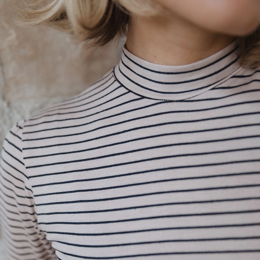 Puff Sleeve Tee, Navy Stripe 6 Puff Sleeve Tee, Navy Stripe - Image 4