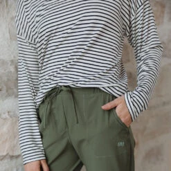 Long Sleeve Tee, White And Navy Stripe -Clothing Promotional Store 369A7992final