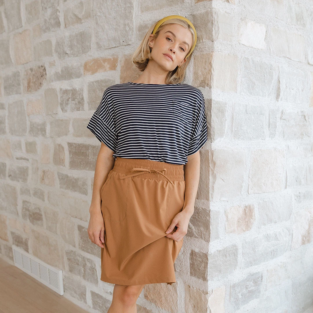 Boxy Tee, Navy And White Stripe 4 Boxy Tee, Navy And White Stripe - Image 2