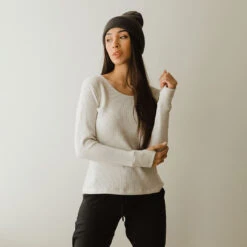 Waffle Long Sleeve Crew, Oatmeal 17 Waffle Long Sleeve Crew, Oatmeal -Clothing Promotional Store 369A8221final