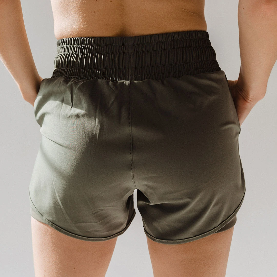 Lunge Shorts, Olive 4 Lunge Shorts, Olive - Image 2