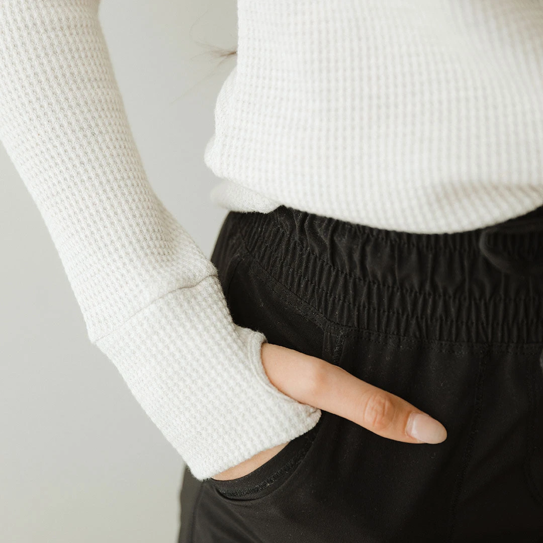 Waffle Long Sleeve Crew, Oatmeal 12 Waffle Long Sleeve Crew, Oatmeal - Image 10