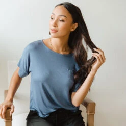 Relaxed Tee, Blue Denim