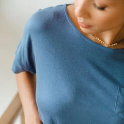 Relaxed Tee, Blue Denim -Clothing Promotional Store 369A8332final