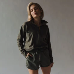 The Gotta Run 1/4 Zip, Olive -Clothing Promotional Store 369A8529final 1