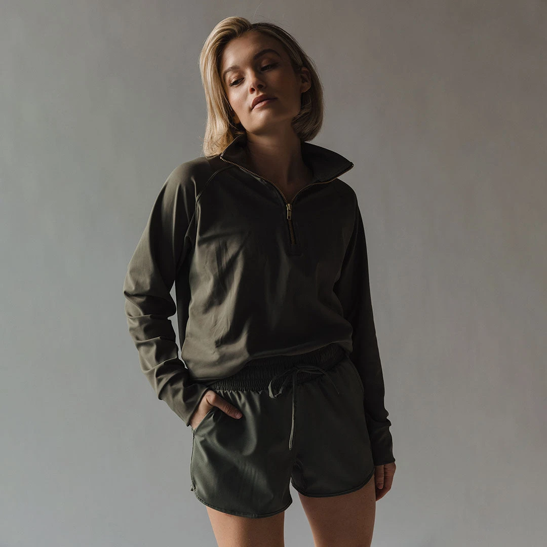 The Gotta Run 1/4 Zip, Olive 7 The Gotta Run 1/4 Zip, Olive - Image 5