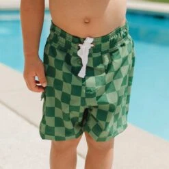 Green Check Jr. Swim Trunks -Clothing Promotional Store 369A8613final