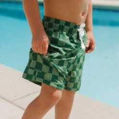 Green Check Jr. Swim Trunks -Clothing Promotional Store 369A8632final