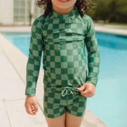 Mini Rash Guard And Shorts Set, Green Check 15 Mini Rash Guard And Shorts Set, Green Check -Clothing Promotional Store 369A8945final